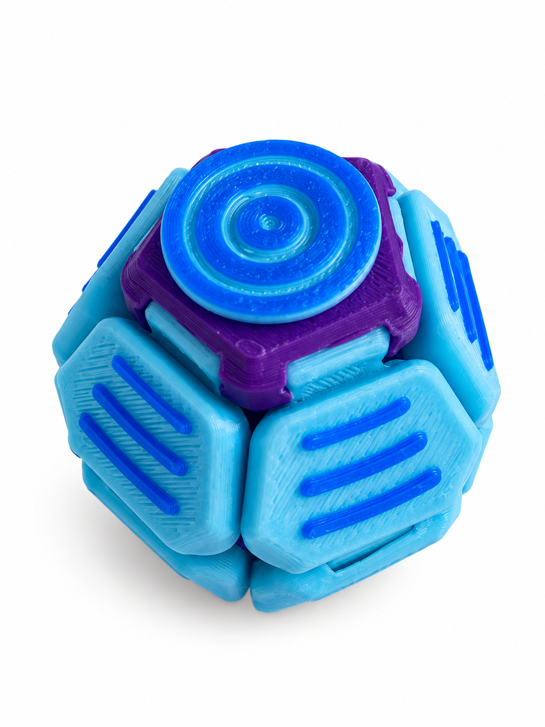 Fidget Articulado 3D con Botón Central