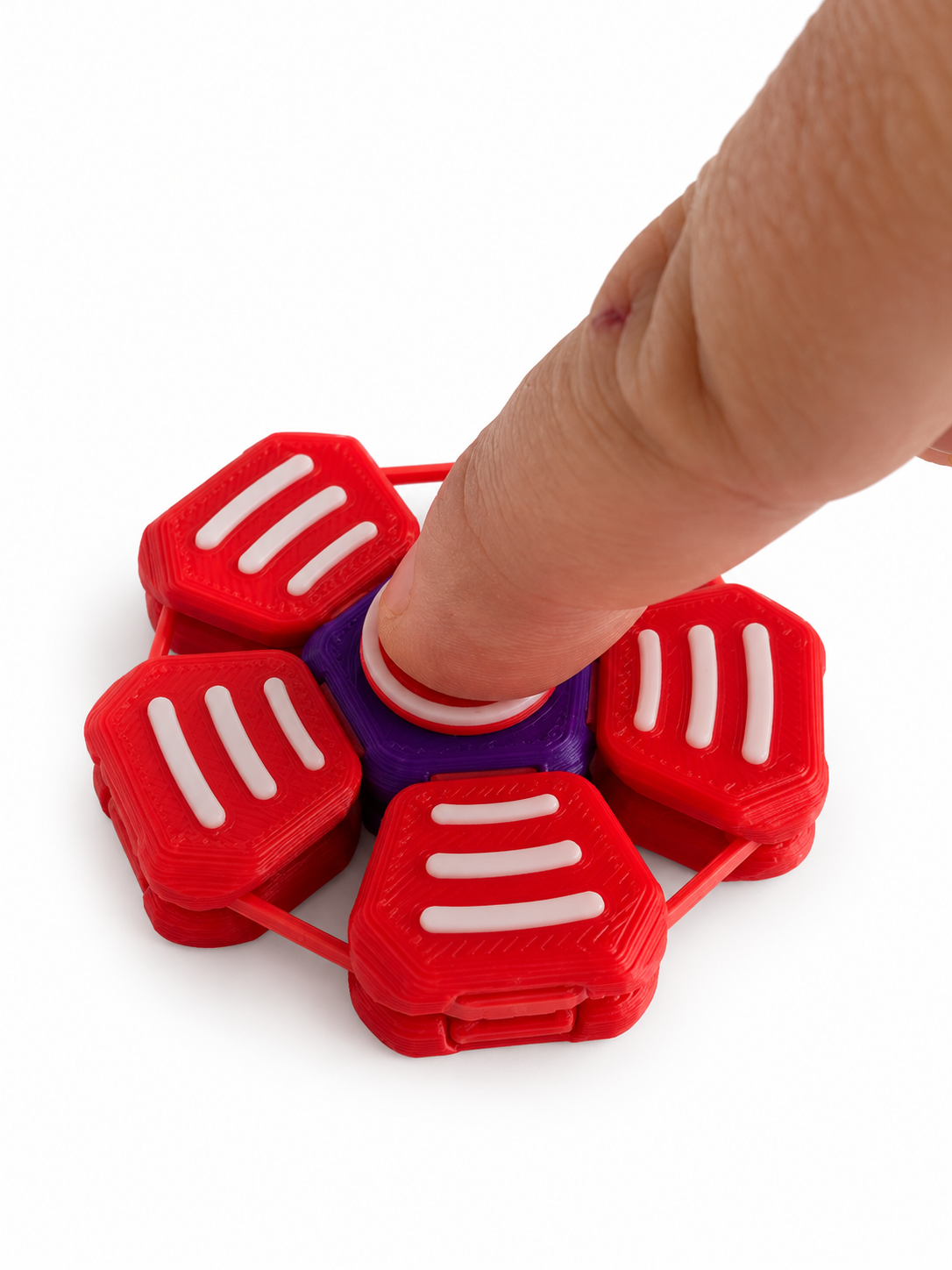 Fidget Articulado 3D con Botón Central